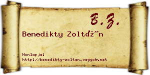 Benedikty Zoltán névjegykártya